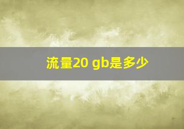 流量20 gb是多少